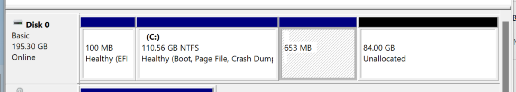 Disc space and partition overview